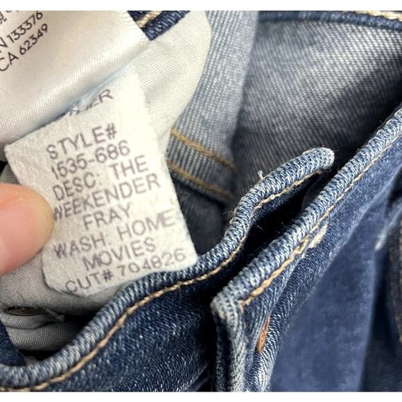 Mother Denim The Weekender Fray in "Home Movies" Wash Flared Jeans Size 28 - Picture 4 of 5